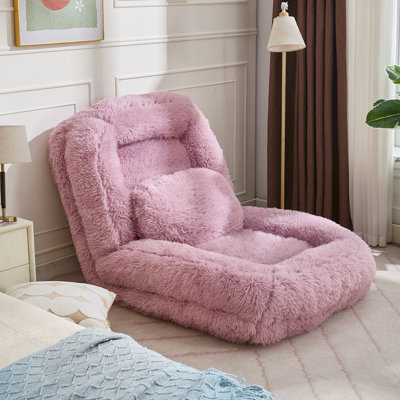 Folding Lazy Sofa Bed Floor Chair, Convertible Sleeper Chair With Pillow,Comfy Floor Sofa Lounge For Living Room Bedroom