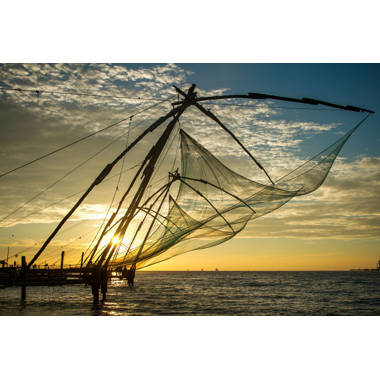 Chinese Fishing Net at Sunrise by - Wrapped Canvas Photograph Ebern Designs Size: 30 W x 20 H