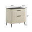 Table de chevet pour chambre à coucher avec revêtement en velours côtelé crème - Rangement à 2 tiroirs avec garantie d'utilisation à long terme Armoire de luxe rembourrée et spacieuse avec 2 matériaux de qualité