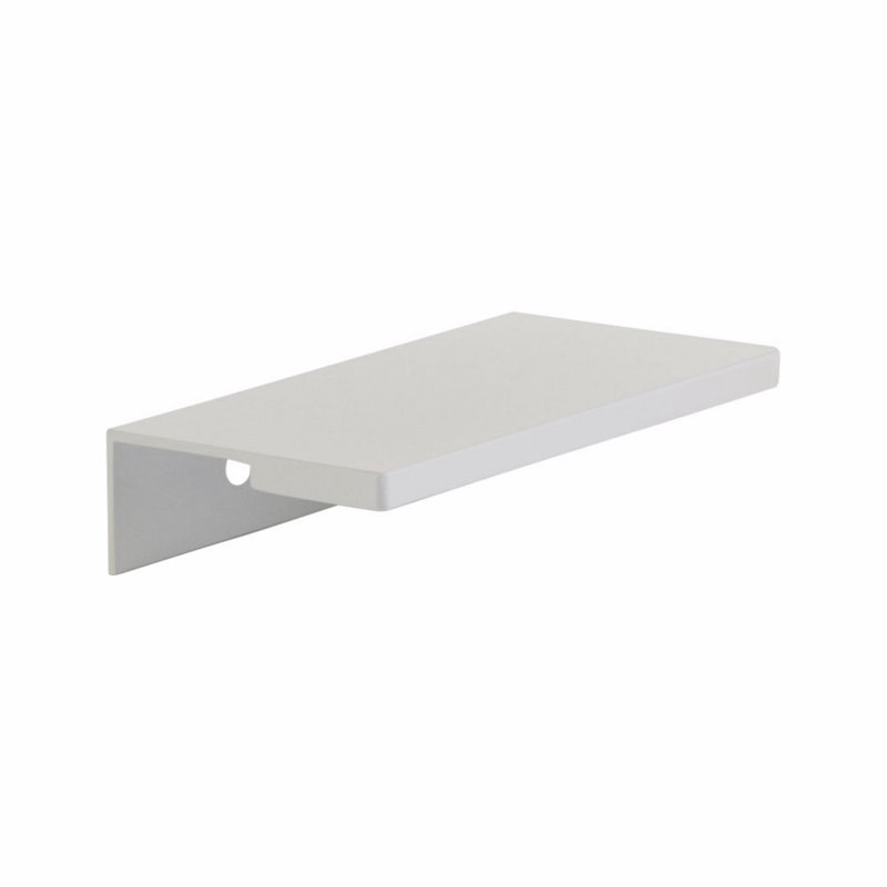 Poignée de bord d'armoire Schaub Borde 1-1 / 4 po d'un centre à l'autre, Blanc mat