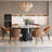 Dining Table Set For 6 Person, 51'' Round Faux Marble Table Top With Lazy Susan And Dining Chairs-1036228773-1036228775