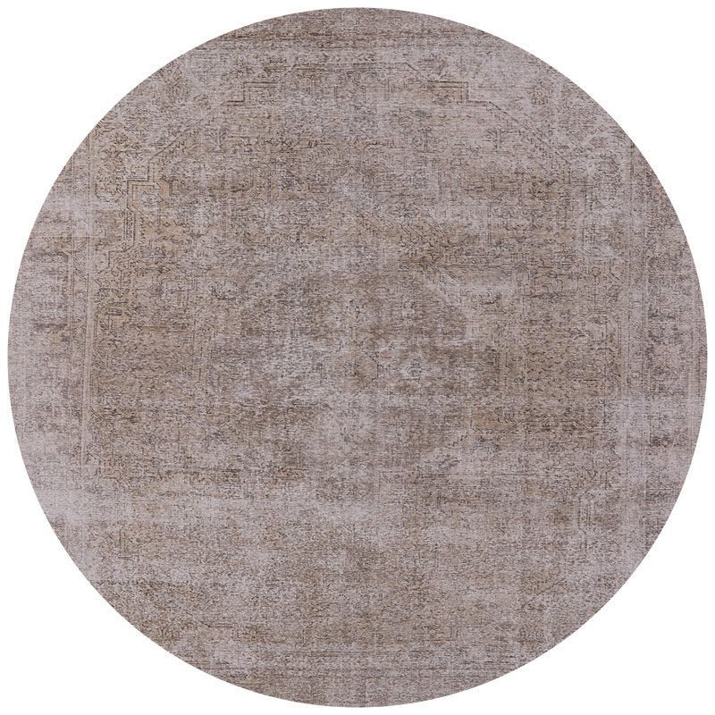 Tapis beige Saskatia, Rond 5 pi