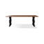 Bureau rectangulaire en bois massif brun noyer + noir-111522888