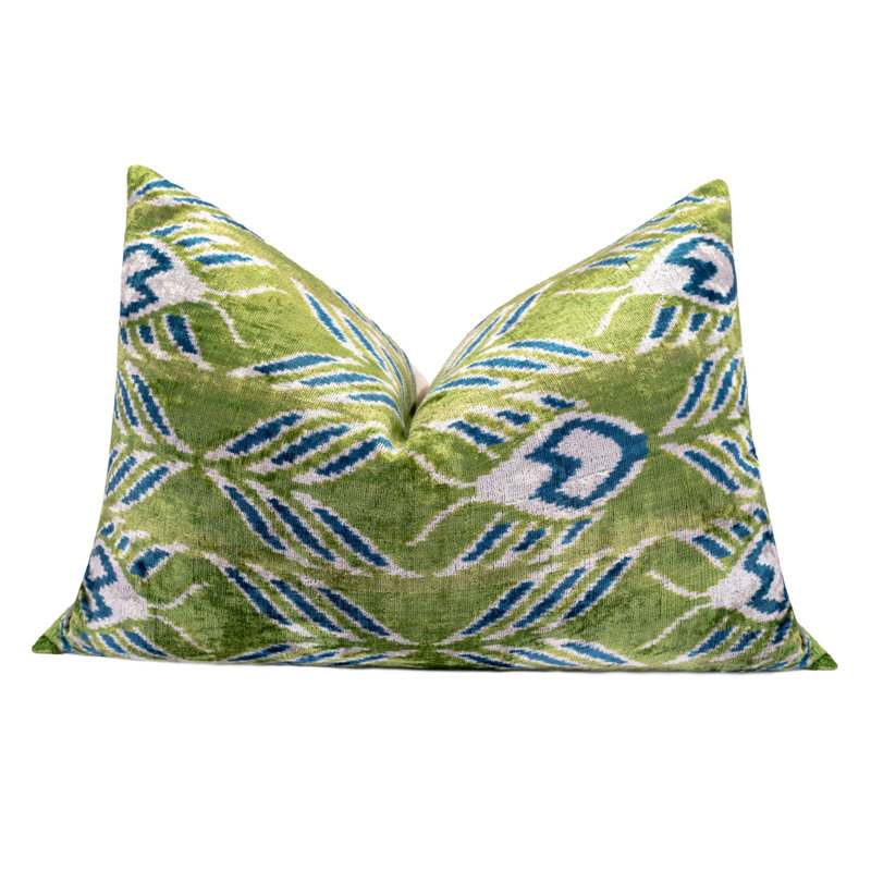 Damask and Geometric Feather Throw Pillow