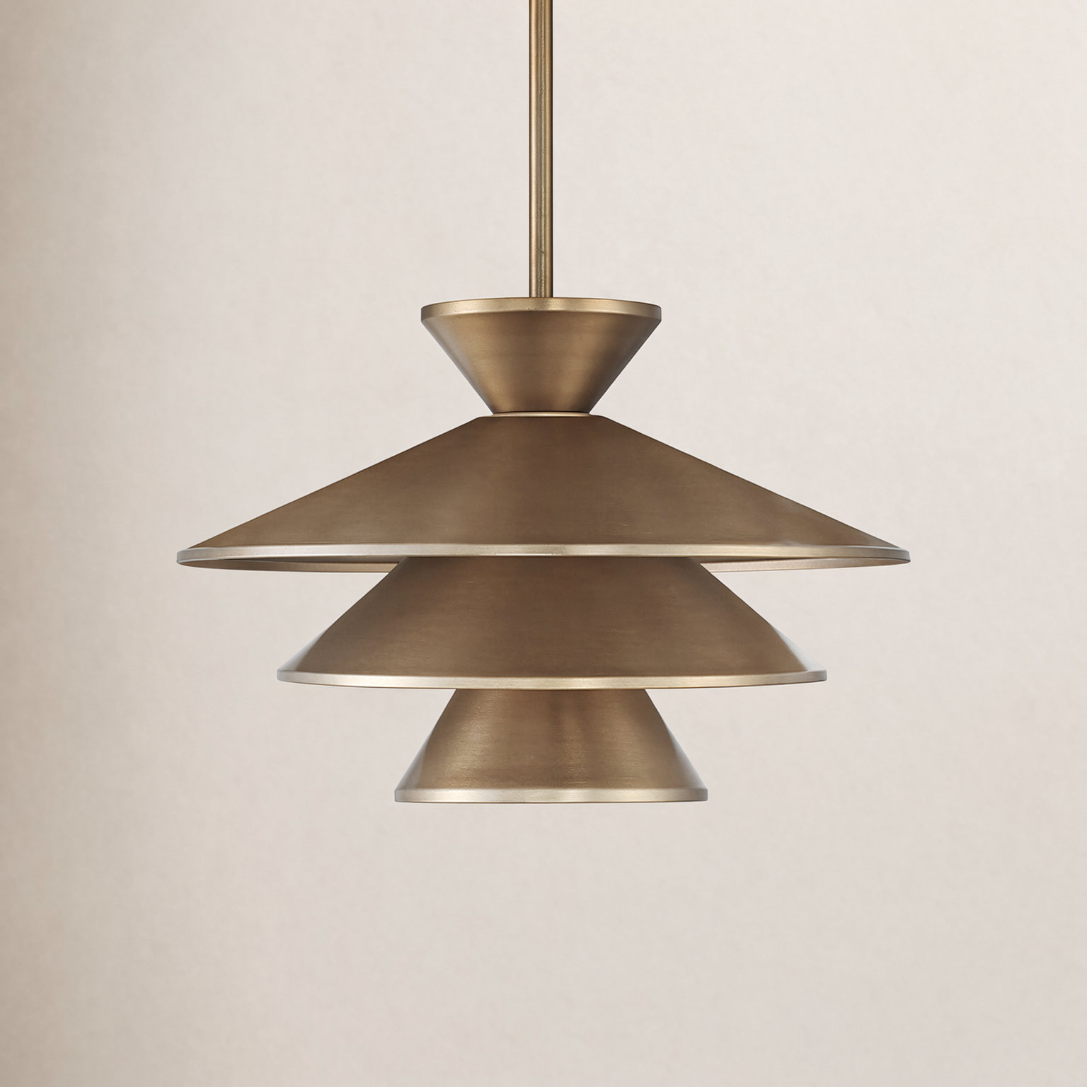 Vinnie 1 - Light Unique Cone Pendant, Natural Brass