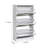 Narrow Shoe Storage Cabinet With Mirror Wood Slim Shoe Rack 3 Tier Shoe Organizer Entry Way Cabinet