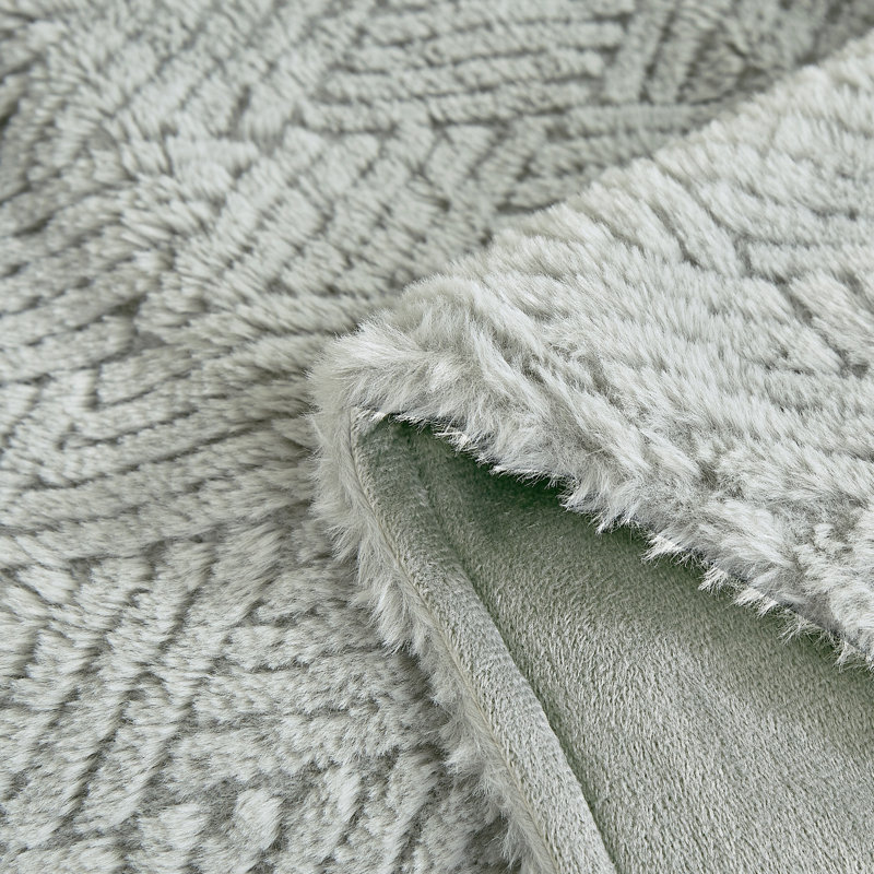 Jeté en fausse fourrure Luxury 50 x 70, Vert clair