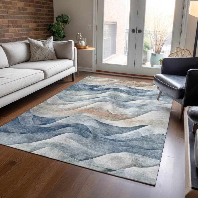 Tapis intérieur / extérieur bleu Arionelle, 5' x 7'6"