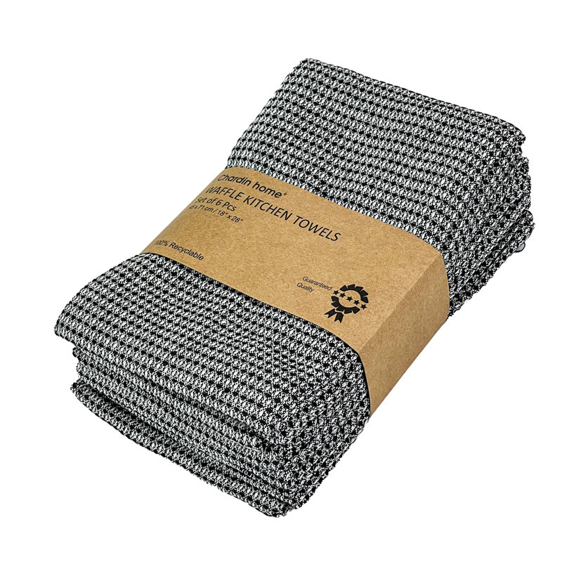 Cotton Dish Cloth Kitchen Towel, Black-White