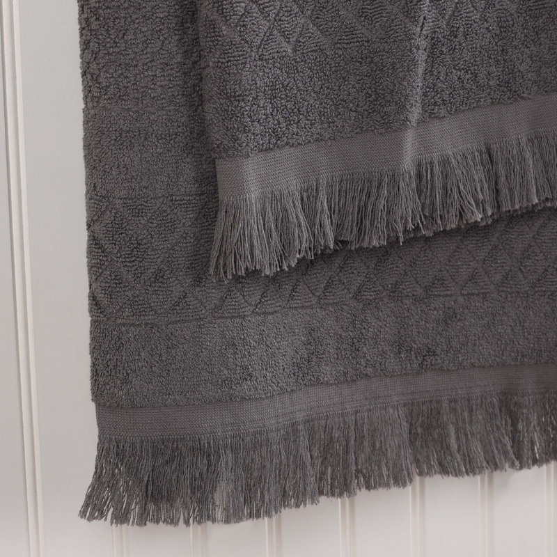 Ensemble de serviettes en coton 12 pièces Blue Nile Mills, Gris, Ensemble de 12 serviettes