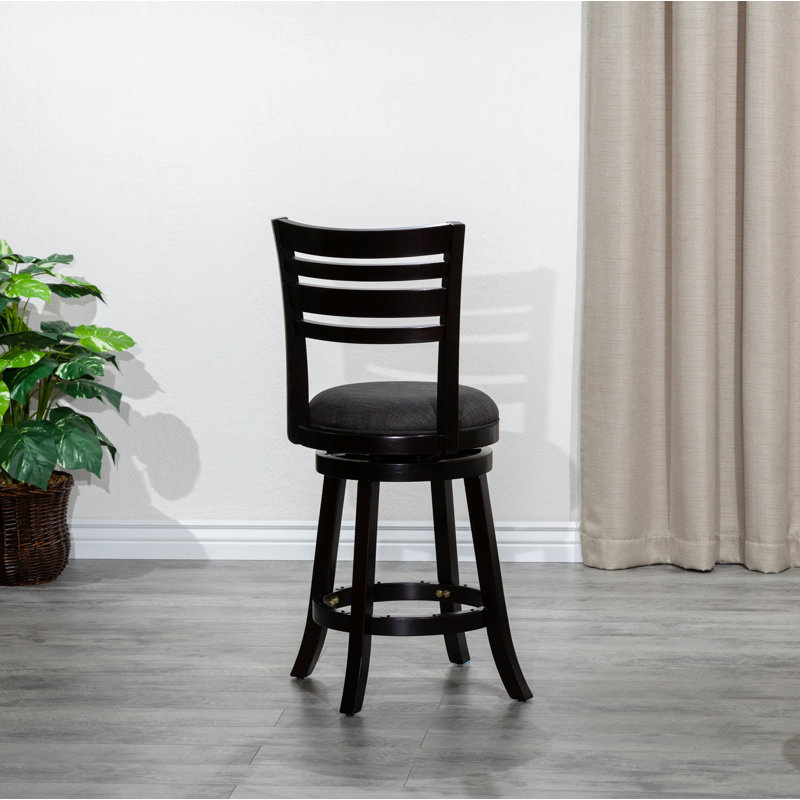 Tabouret pivotant à lattes de 30 po de hauteur de bar, Noir