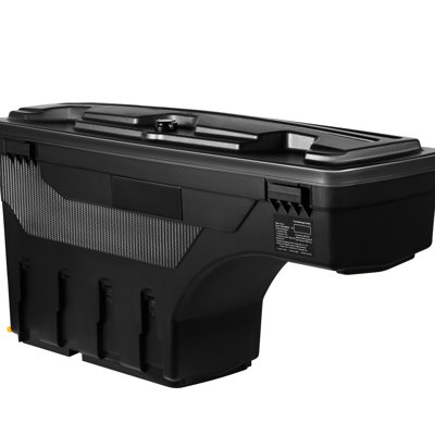 Rangement imperméable pour lit de camion ABS, 6,6 gallons, couvercle verrouillable, compatible avec 1500 2019 - 2021, côté conducteur, noir, boîte de rangement pour gants de protection, roue à compartiments multiples pour l'organisation