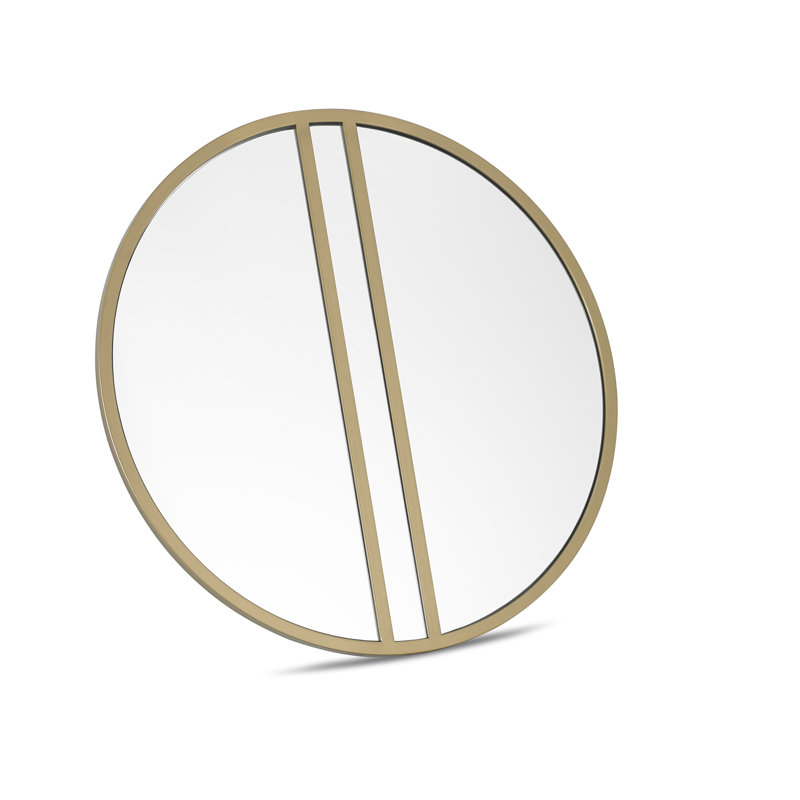 Arelis Metal Flat Wall Mirror, Gold