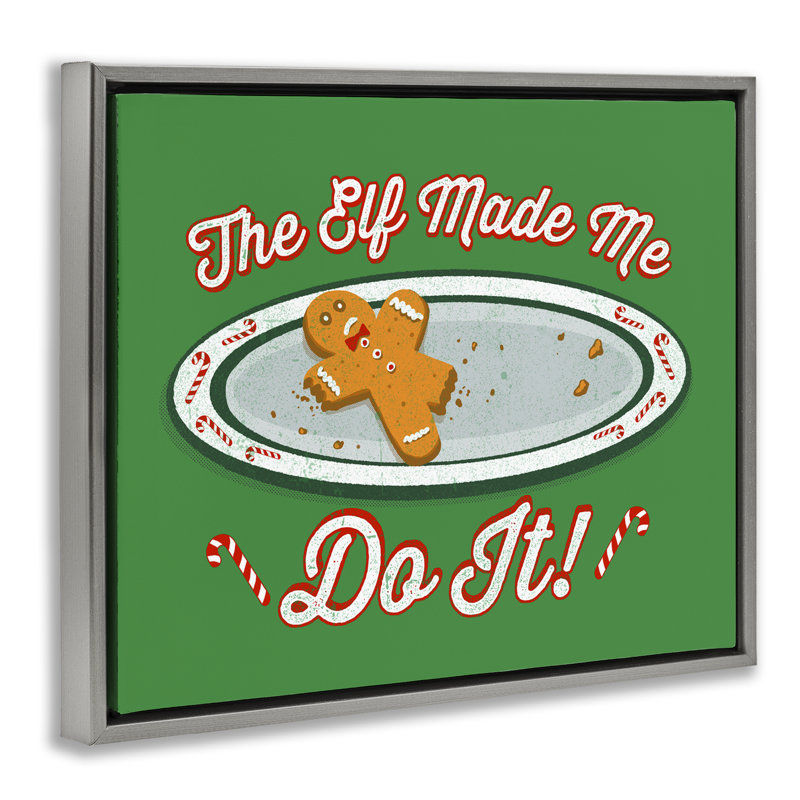Cadre flottant Elf Made Me Do It, design par Jedco Brands, Inc., Cadre flottant gris lustré, H 17 po x l 21 po