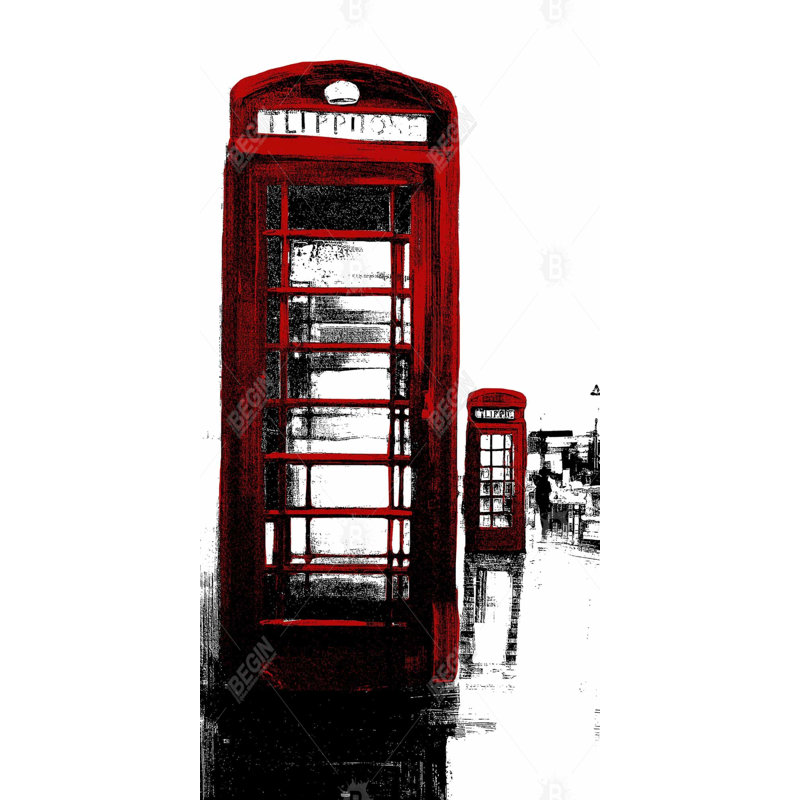 Cabine téléphonique et toile Big Ben - London Home Decor Art, H 48 po x l 24 po