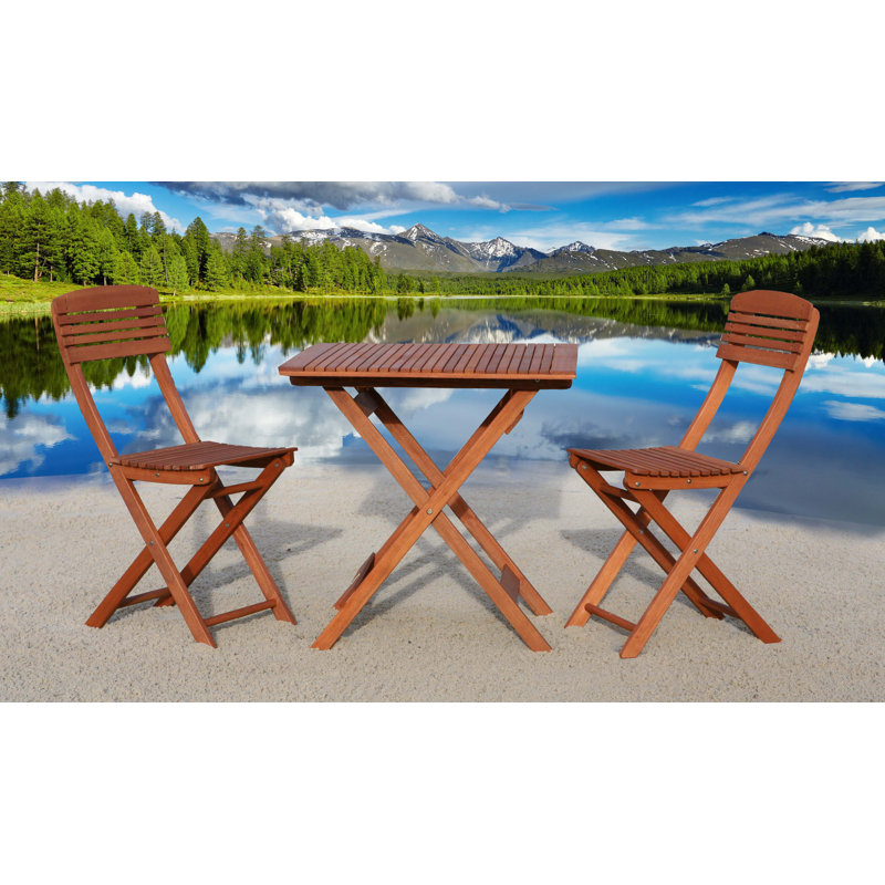 Kershner 2 - Person Wood Patio Dining Set with Square Table, Natural