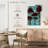 Harnek Turquoise Florals I Red Trees-108598490