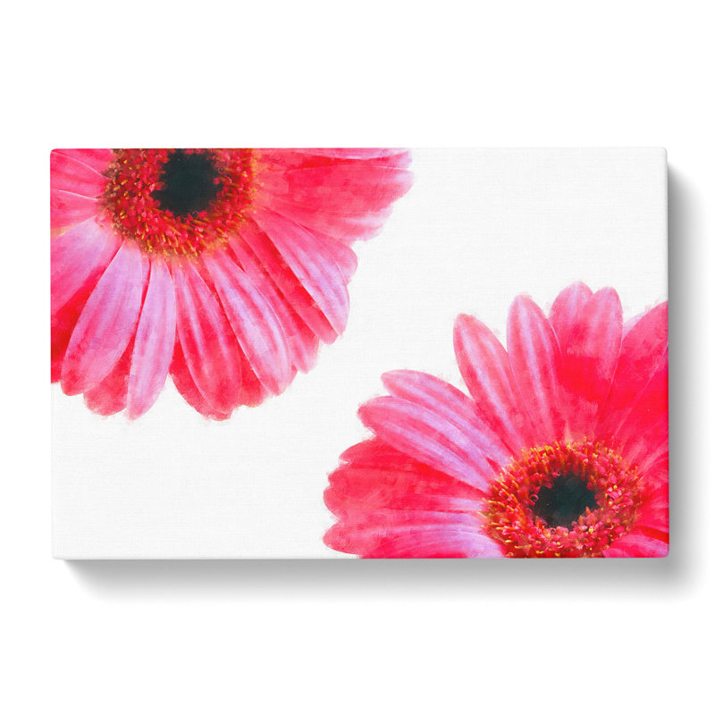 Two Spring Flowers In Pink - Wrapped Canvas Painting, 50cm H x 76cm W x 3cm D