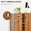 Armoire à vin Retro - 6 bouteilles, tiroir, porte-verre et buffet à bouteilles brun