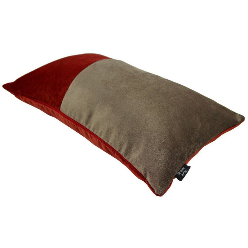 Wiggs Patchwork Rectangular Throw Pillow Cover, 30 x 50cm, Red/Brown