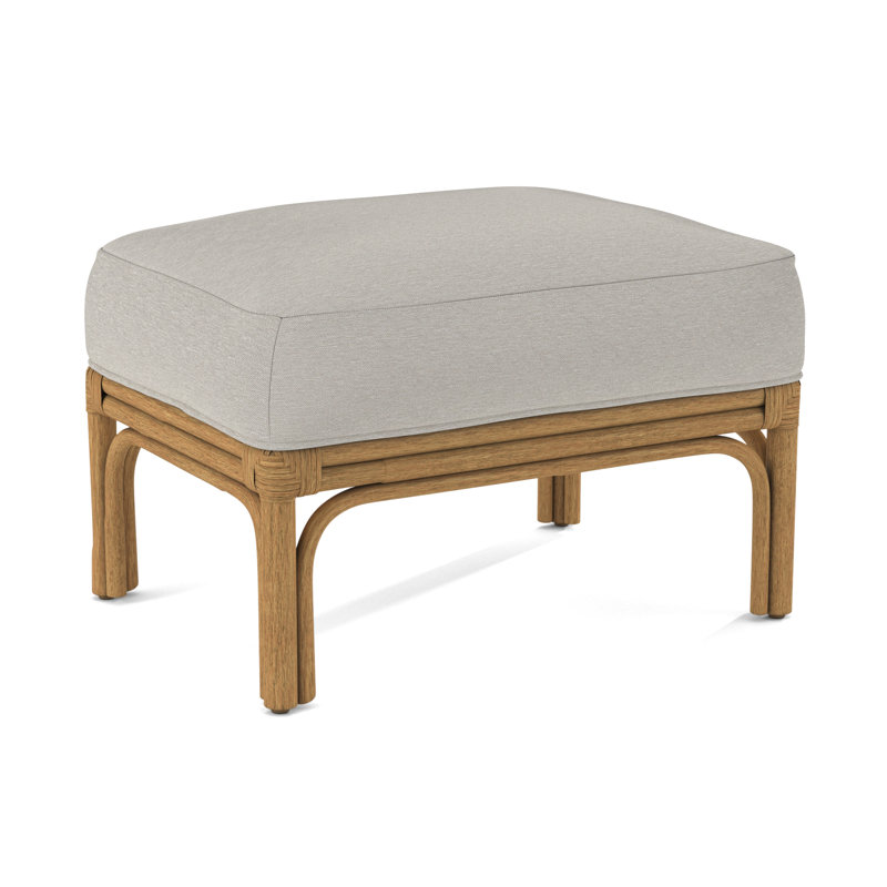 Boca Ottoman, White Performance Fabric; 0851-94, Honey