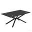 Table basse rectangulaire en verre noir de 39,37 po, conception élégante avec pieds en métal noir