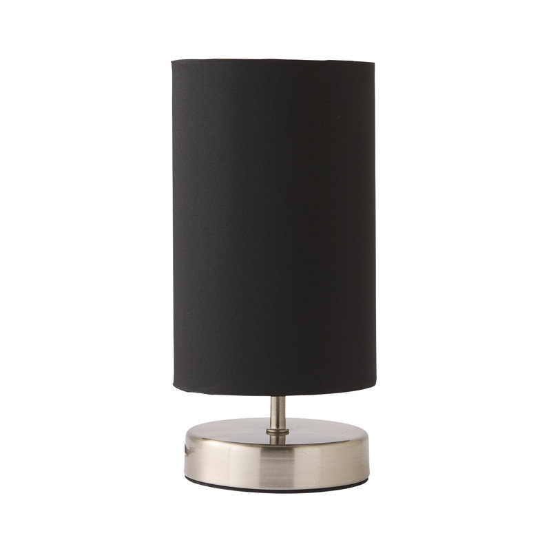 Romica Metal Table Lamp, Brushed Chrome, No, Black