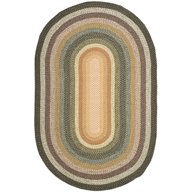 Aylward Striped Multi Indoor/Outdoor Rug, Oval 152 x 244 cm