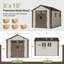Abri de jardin en résine PEHD avec plancher renforcé, 2,44 m de largeur × 3,05 m de profondeur-136951692-137910054