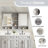 55'' W  X 35'' H Surface Framed Medicine Cabinet With Mirror  And 9 Fixed Shelves,Titanium Gray-827963053