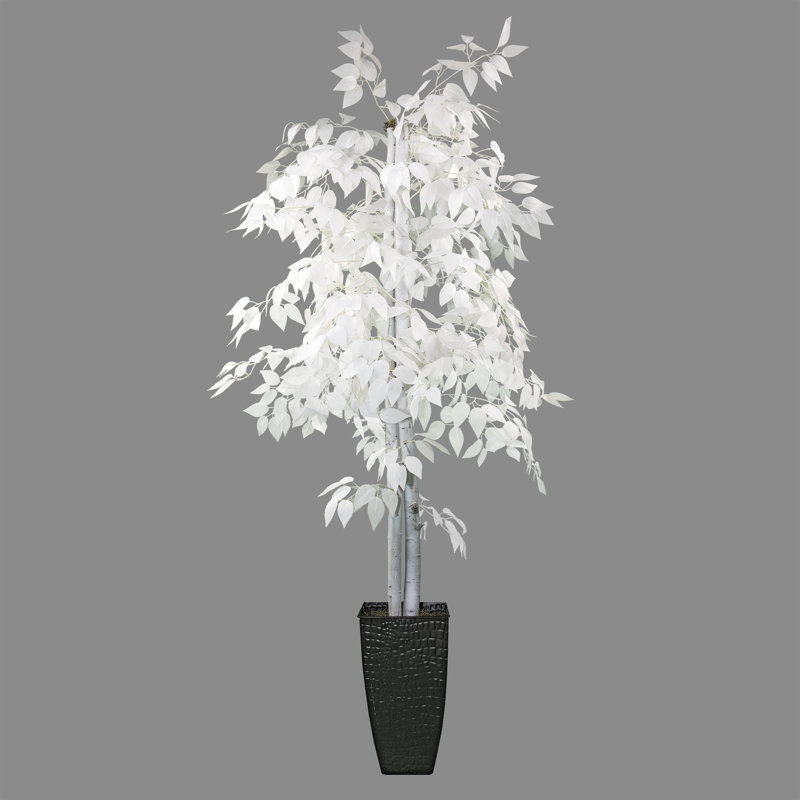 72'' Faux Ficus Tree in Metal Pot