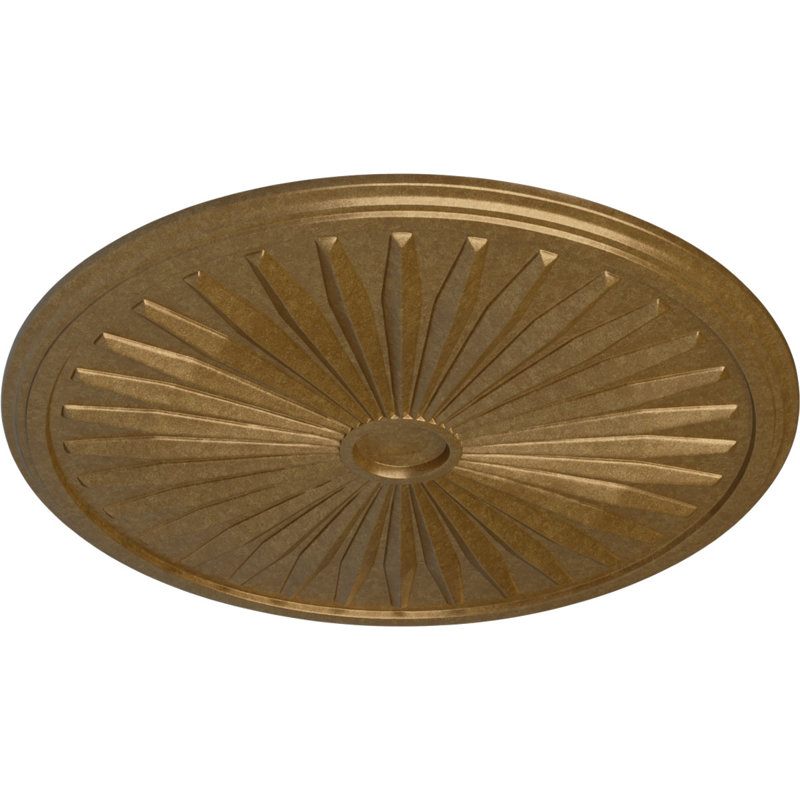 Médaillon de plafond de 33 1/8 po x 3 1/2 po x P 1 3/8 po (convient aux auvents jusqu'à 5 po), Or pâle