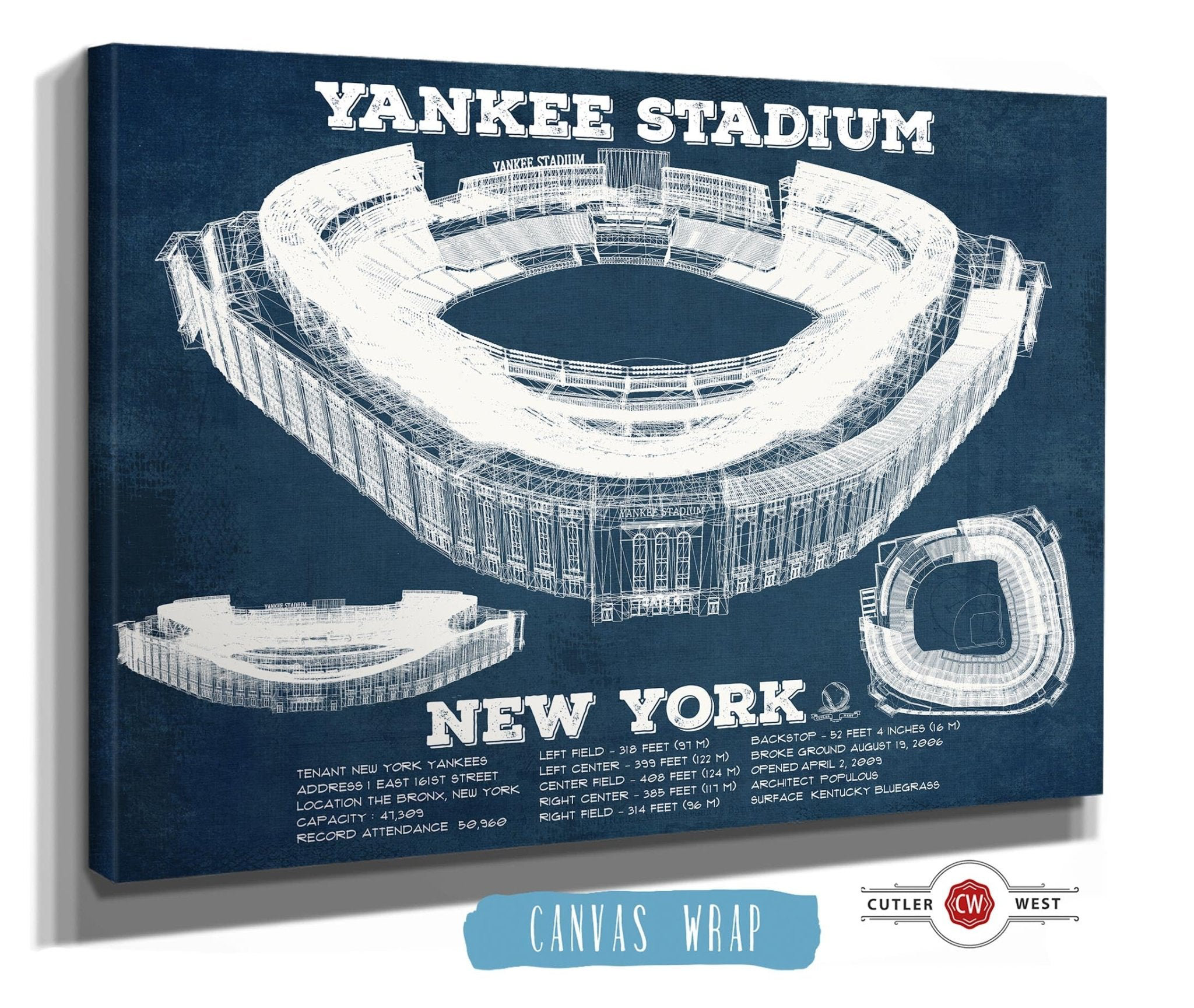 Yankees Baseball Yankee Stadium Watercolor, 5 Pieces B, Multi Panel Canvas  Prints Wall Art Decor