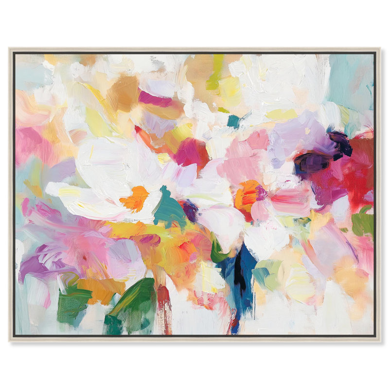 «Bold Brushstroke II», toile abstraite par, Cadre argenté, H 21 po x l 25 po