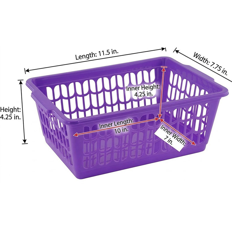 Rebrilliant Plastic Decorative Basket, Purple