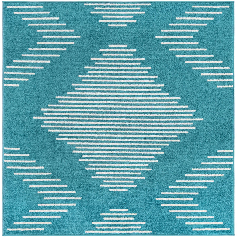 Geometric Indoor Rug, Square 5'3"