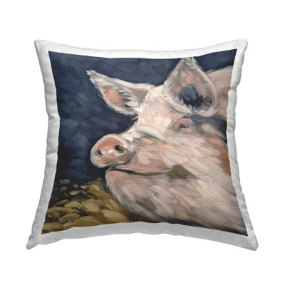 Coussin souriant à tête de cochon souriant