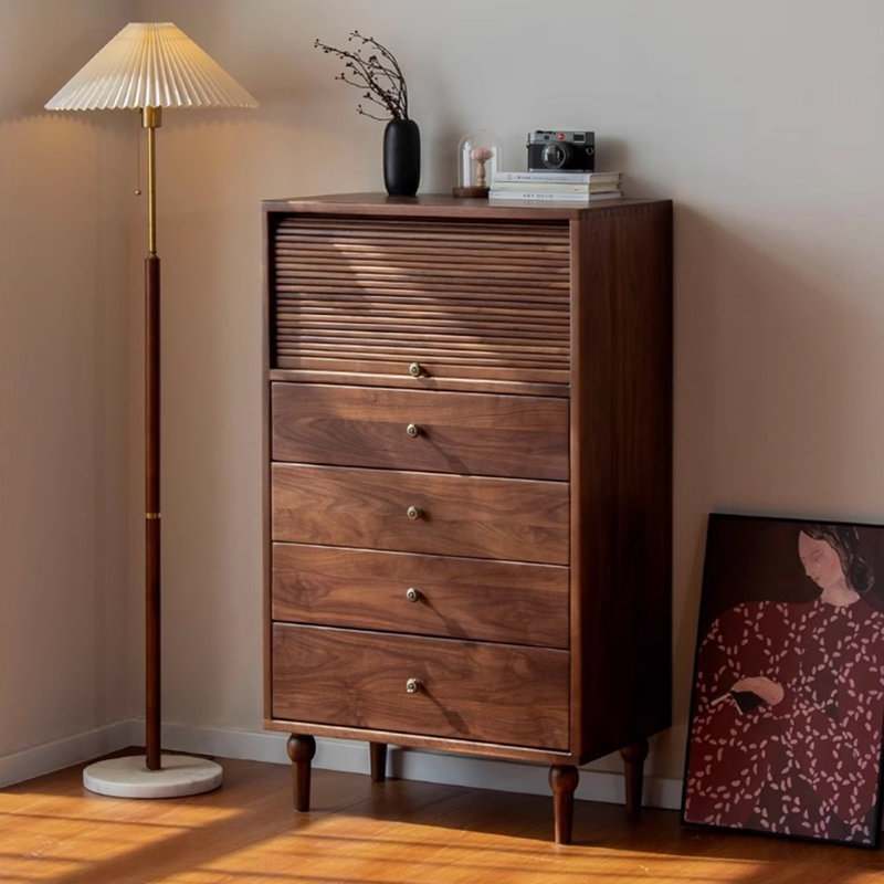 Vintage Rolling Shutter Door Accent Cabinet