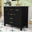 Liburd 36" Freestanding Bathroom Vanity with Ceramic Sink and Storage Cabinet Combo-445518188