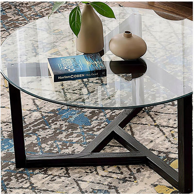 size:18.11 inch.Tempered glass table top round transparent table surface round glass table top round glass sheet.