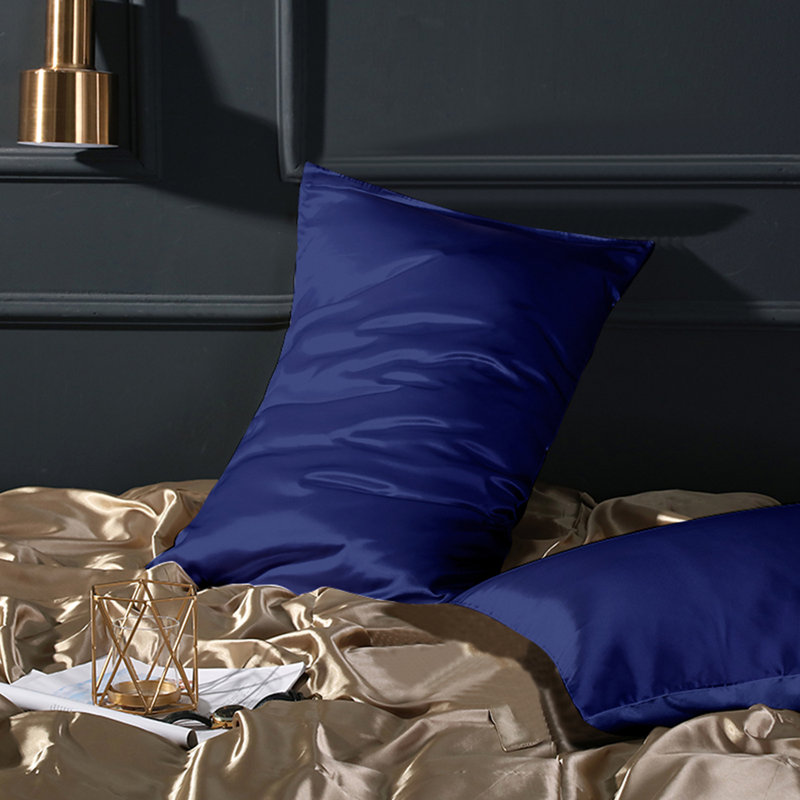 Pillowcases, Satin Luxurious Pillowcases with Envelope Closure - NTBAY, Standard, Navy Blue