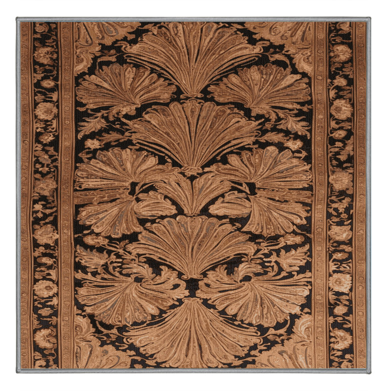 Tapis brun français lavable à la machine, Carré 3 pi