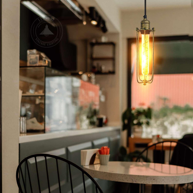1 - Light Caged Pendant, Brushed Brass