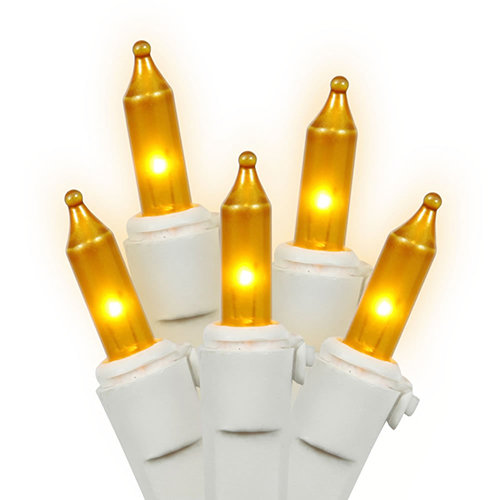 Mini Christmas String Lights, Amber, 9' L