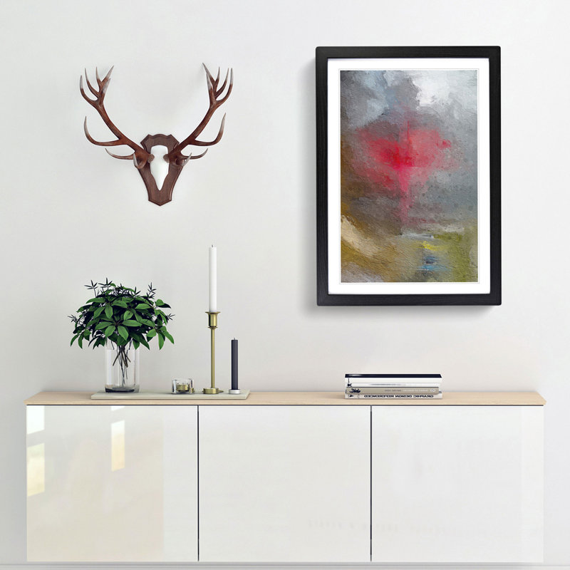 Abstract Art Painting Vol.344 by S.Johnson - Framed Print, 48cm H x 36cm W x 2cm D, Black Framed