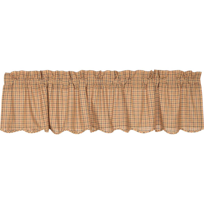 Lorena Cotton Plaid Scalloped Window Valance