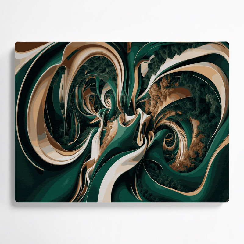 «Biomorphic Abstraction 90», art mural en métal vert, H 12 po x l 18 po