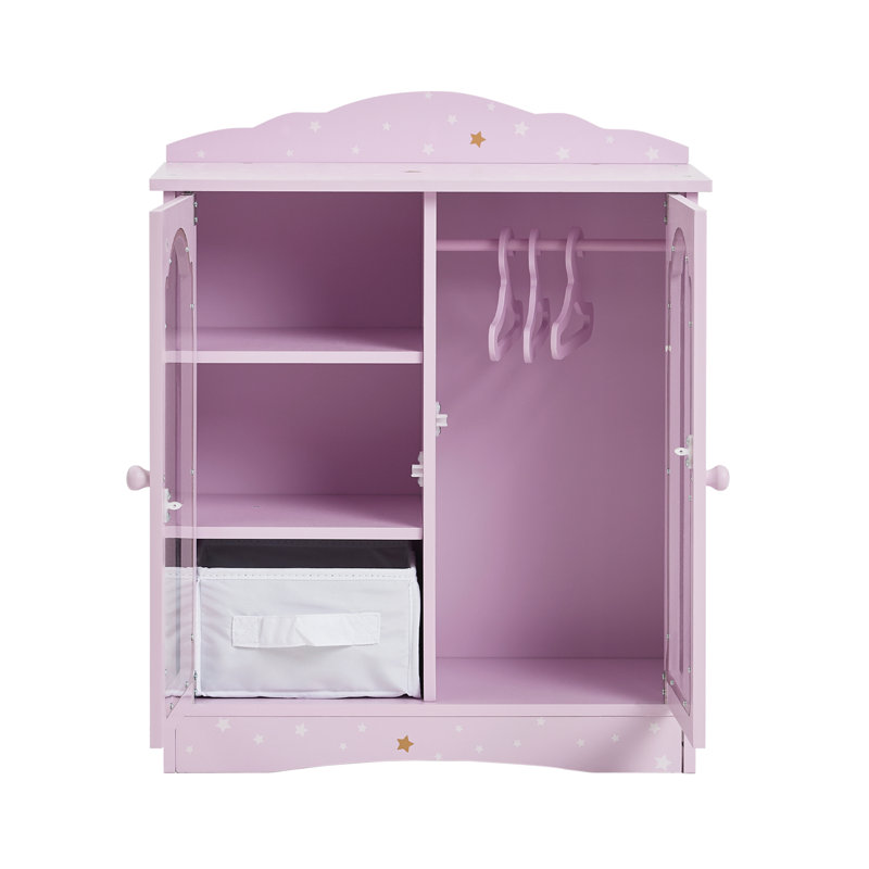 Olivia's Little World Twinkle Stars Princess Doll Closet with 3 Hangers