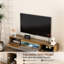 Tablette de fixation 65 po avec lumières DEL et intérieur spacieux - élément de décoration mural brun 16 couleurs-1708903749