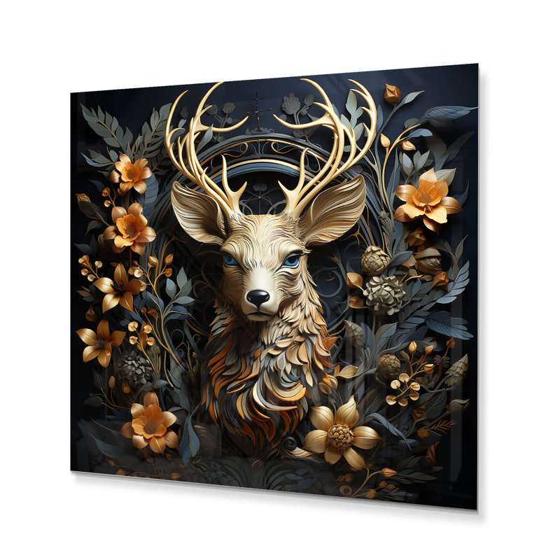 Décoration murale en métal Deer Wonderers III - Animaux, H 16 po x l 16 po x P 1 po